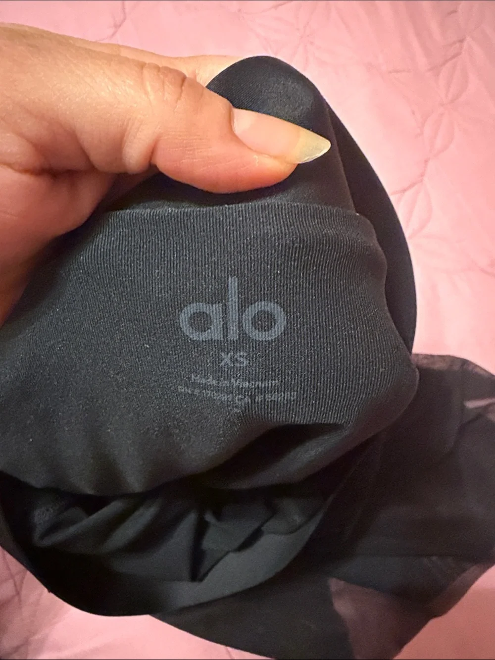 ALO Yoga Black Pleated Mesh Mini Skirt
